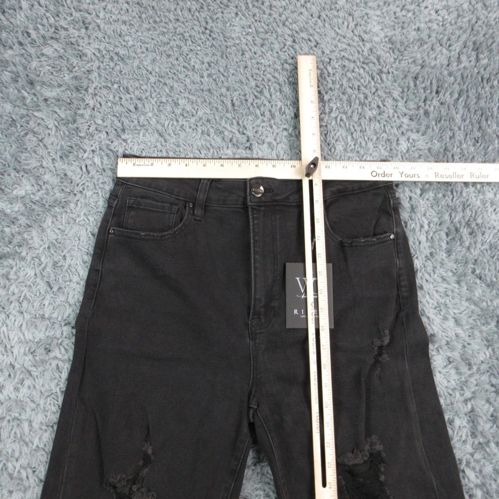 Risen Jeans Jeans Womens 13 Black Wide-Leg High Rise Distressed 31x34.5* NWT - Picture 3 of 16